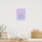 Baby shower lavender en Silver Poster (Keuken)