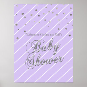  Baby shower lavender en Silver Poster