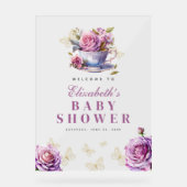 Baby shower Lavender Floral Tea Cup Bienvenue (Recto)