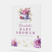 Baby shower Lavender Floral Tea Cup Bienvenue (Angle)