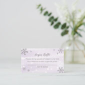 Baby shower lavender Snowflakes Informatiekaartje (Staand voorkant)