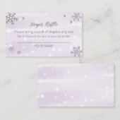 Baby shower lavender Snowflakes Informatiekaartje (Voorkant / Achterkant)