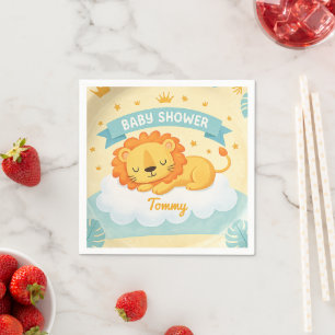Baby Shower Leeuw  aangepaste naam – Cute Safari J Servet