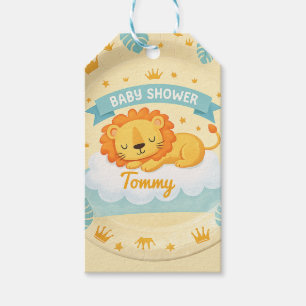 Baby Shower Leeuw aangepaste naam – Schattige Saf Cadeaulabel