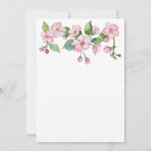 Baby shower Lente Roze Bloem Kaart (Achterkant)