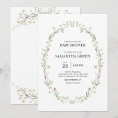 Baby shower lentevloeren kaart (Voorkant / Achterkant)