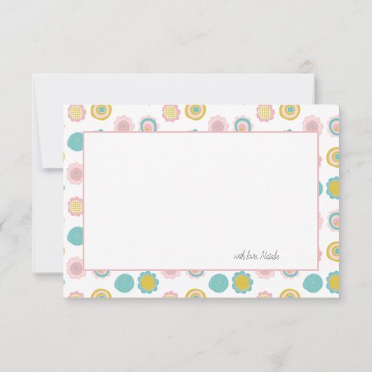 Baby shower lentevloeren roze vlinder bedankkaart (Achterkant)