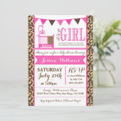 Baby shower Leopard Invitation Pour Les Petites Fi (Debout devant)