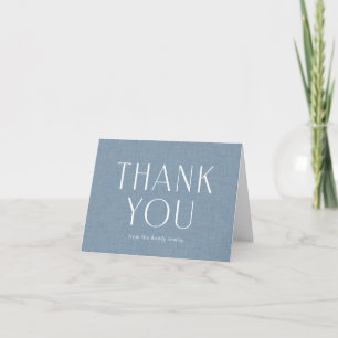 Baby shower leuke eenvoudige chambray blauwe bedan kaart