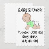 BABY SHOWER LEUKE SCRIPT AANGEPASTE UITNODIGINGEN (Voorkant / Achterkant)
