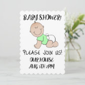 BABY SHOWER LEUKE SCRIPT AANGEPASTE UITNODIGINGEN (Staand voorkant)