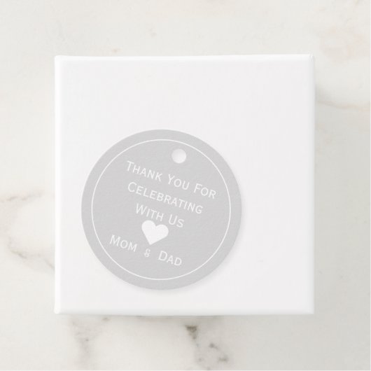 Baby shower Licht Grijs en Wit Bedankjes Labels (In situ)