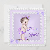  Baby shower Lila Lavender Paars Kaart (Voorkant)