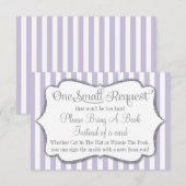Baby shower Lilac Grey Apportez Un Lavande Carte L (Devant / Derrière)