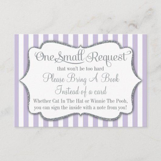 Baby shower Lilac Grey Apportez Un Lavande Carte L (Devant)
