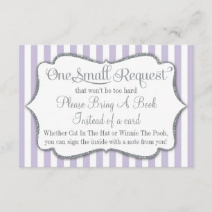 Baby shower Lilac Grey Apportez Un Lavande Carte L