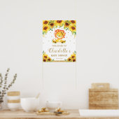 Baby shower Lion tournesol Affiche de bienvenue d' (Cuisine)