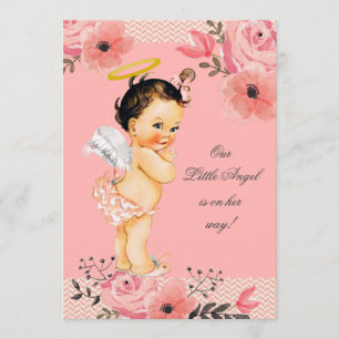 Baby shower Little Angel Waterverf Flowers Kaart