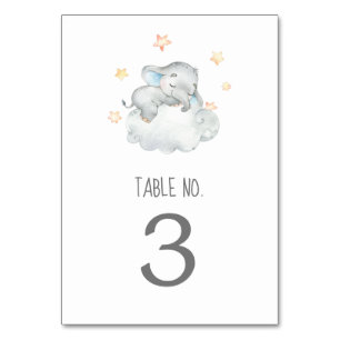 Baby shower Little Elephant Boy Numéro de table