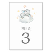 Baby shower Little Elephant Boy Numéro de table (Dos)
