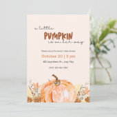 Baby Shower Little Pumpkin Fall Invitation (Debout devant)