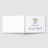 Baby shower Livre d'Invité, Eléphant Floral (Complet)