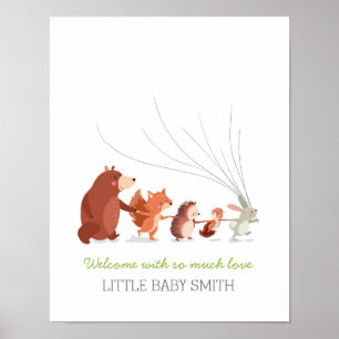 Baby shower livre d'or empreintes digitales animal