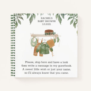 Baby shower Livre d'or Sage Green Green Green Gree