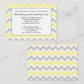 Baby shower livre insérer carte jaune gris chevron (Devant / Derrière)