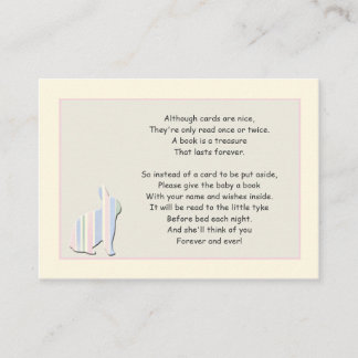 Baby shower Livre Poem Rose Insérer carte