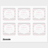 Baby shower livre rose Chevron étiquette plaque de (Feuille)