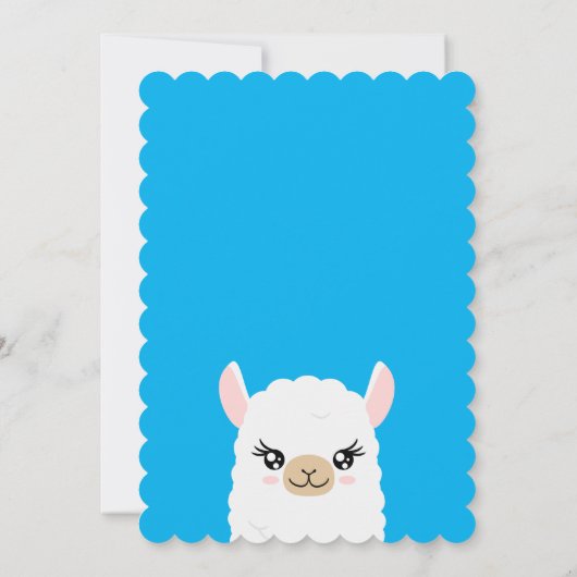 Baby shower Llama Kaart (Achterkant)