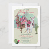 Baby Shower | Llamas & Cactus | Cartes d'invitatio (Devant)