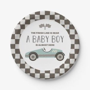 Baby shower  loopauto papieren bordje