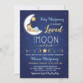 Baby shower Love You The Moon and Back Invitation (Devant)