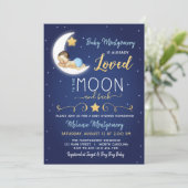 Baby shower Love You The Moon and Back Invitation (Debout devant)