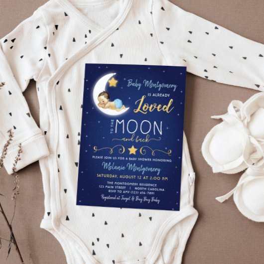Baby shower Love You The Moon and Back Invitation