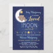 Baby shower Love You The Moon and Back Invitation (Devant)