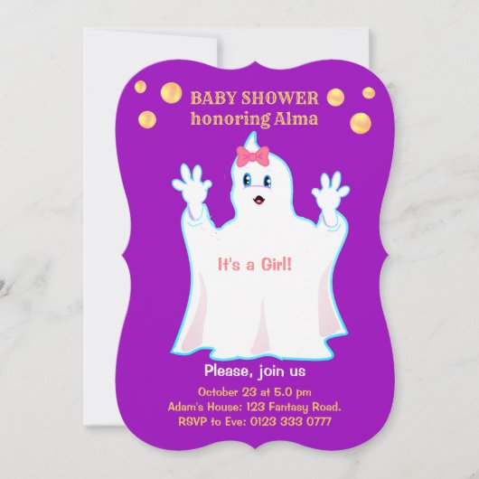 Baby shower Lovely Ghost Invitation (Devant)