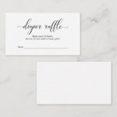 baby shower luidere Raffle, modern zwart script Informatiekaartje (Voorkant / Achterkant)