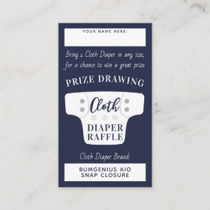 Baby shower luidop Raffle Tickets Navy Blue Informatiekaartje