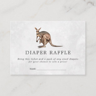 Baby Shower Luier Raffel Ticket Kangaroo Baby Informatiekaartje