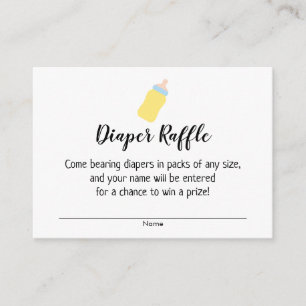Baby Shower Luier Raffel Tickets met Babyfles Informatiekaartje