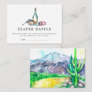 Baby Shower Luier Raffle Ticket Cowboy Westers Informatiekaartje
