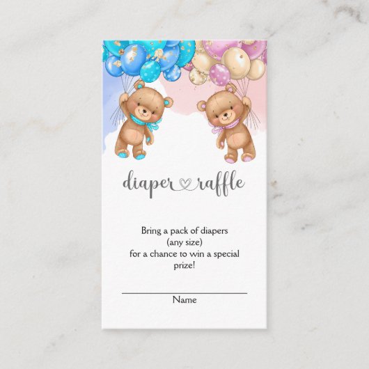 Baby shower luier Raffle Ticket Enclosure Card Informatiekaartje (Voorkant)
