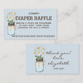 Baby shower Luier Raffle Ticket | Informatiekaartje (Voorkant / Achterkant)
