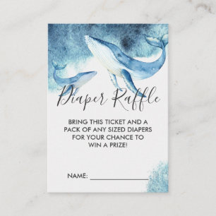 Baby Shower Luier Raffle Ticket Walvissen Informatiekaartje