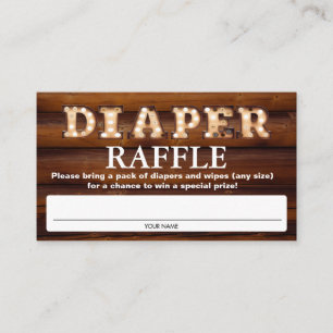 Baby Shower Luier Raffle Tickets Informatiekaartje