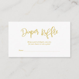 baby shower luieraffle, Creative Gold Script Informatiekaartje