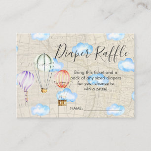 Baby Shower Luiers Raffle Tickets Luchtballon Informatiekaartje